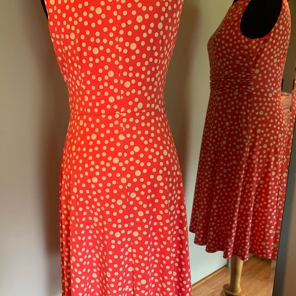 Jessica H sleeveless red/white polka dot dress - Picture 2 of 8